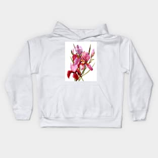 Burgundy Red Iris FLowers Kids Hoodie